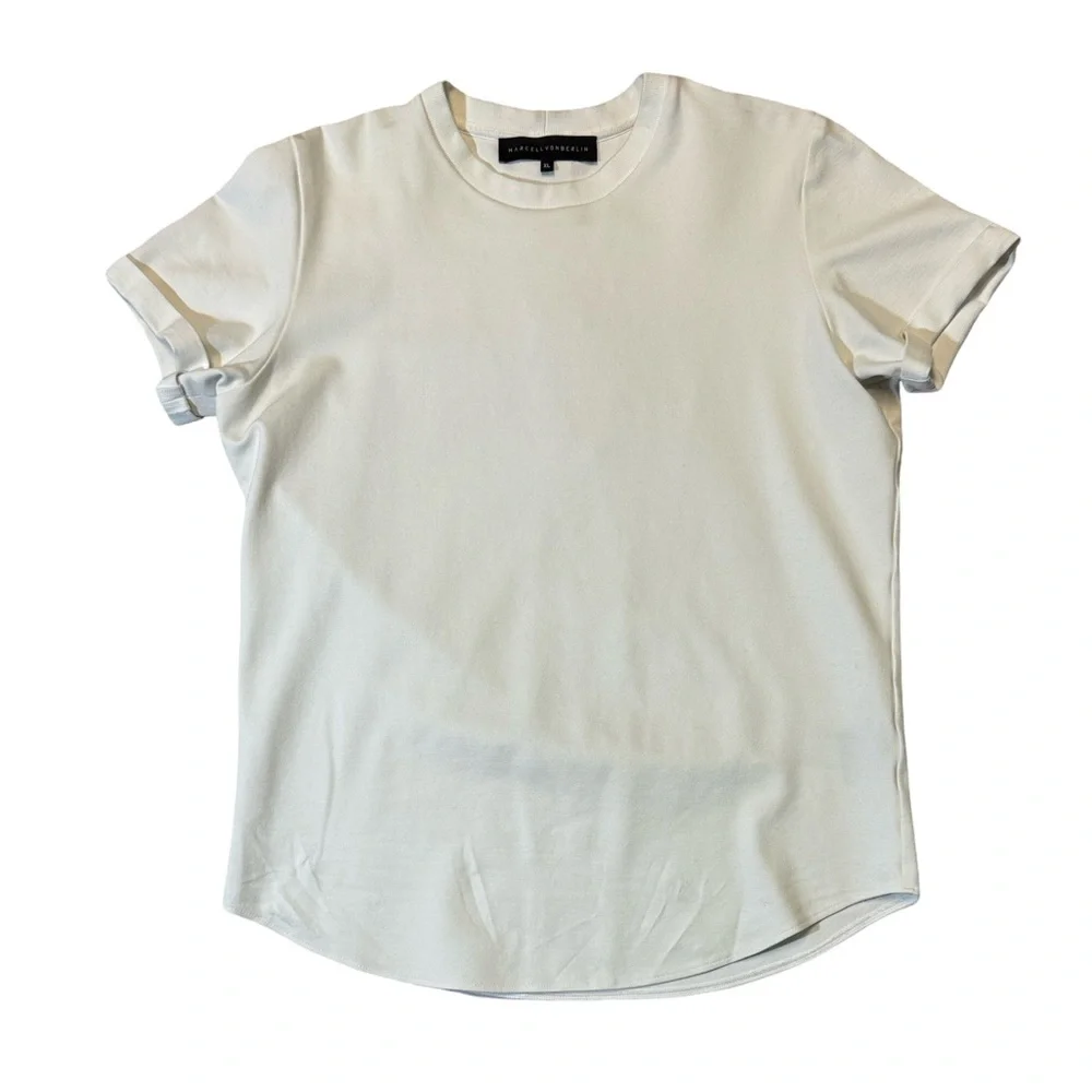Marcell Von Berlin women’s XL solid white short sleeve crewneck t-shirt EUC